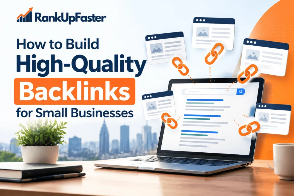 RankUpFaster guide to building high-quality backlinks for small businesses.