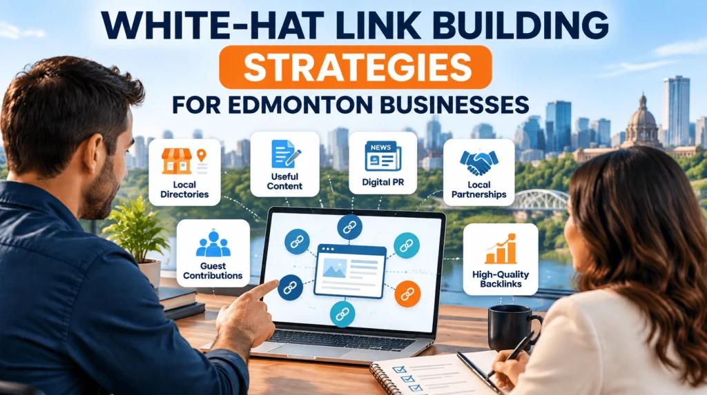 RankUpFaster illustration showing how to build high-quality backlinks for small businesses using ethical link-building strategies.